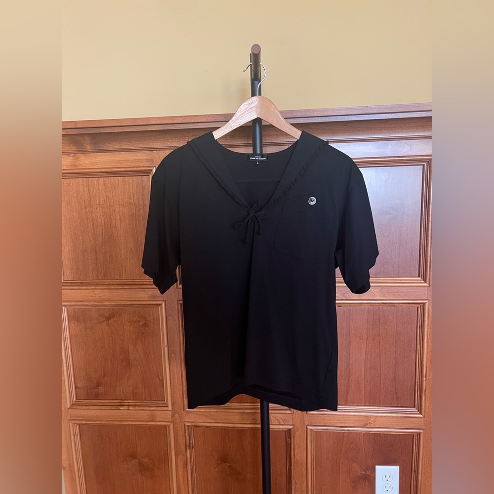Comme des Garcons Top Short Sleeves Black Size L - Picture 4 of 15